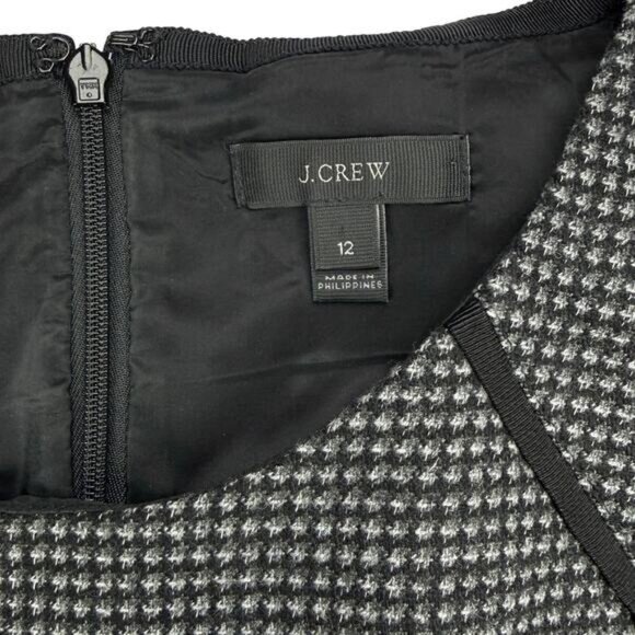 J.CREW Checkered Wool Blend Flutter Dress Women's Size 12 - Picture 6 of 8